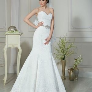 New Ida Torez Ivory Wedding Dress Gown size 10